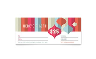 Modern Ornaments Gift Certificate Template