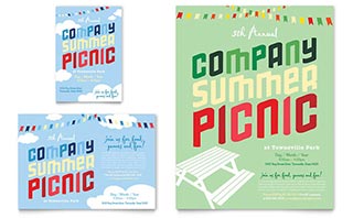 Company Summer Picnic Flyer & Ad Template