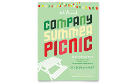 Company Summer Picnic Flyer Template Design