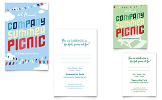 Company Summer Picnic Note Card Template