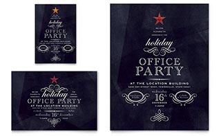 Office Holiday Party Flyer & Ad Template