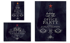 Office Holiday Party Flyer & Ad Template Design