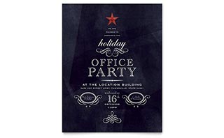 Office Holiday Party Flyer Template