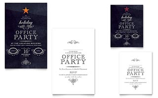 Office Holiday Party Note Card Template