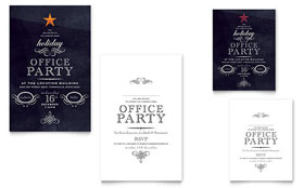 Office Holiday Party Note Card Design Template