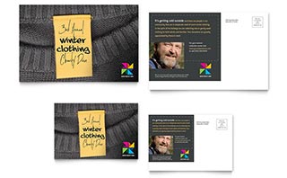 Winter Clothing Drive Postcard Template