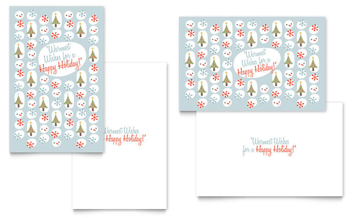 Happy Holidays Greeting Card Template Design - InDesign, Illustrator, Word, Publisher, Pages, QuarkXPress, CorelDraw