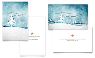 Winter Landscape Greeting Card Template