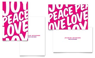 Peace Love Joy Greeting Card Template