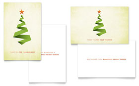 Ribbon Tree Greeting Card Design Template