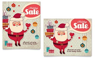 Retro Santa Sale Poster