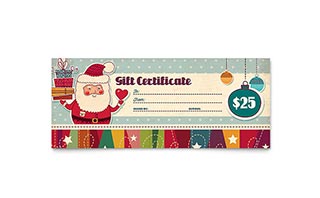 Retro Santa Gift Certificate Template