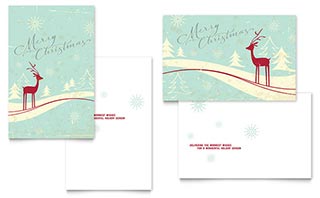 Antique Deer Greeting Card Template