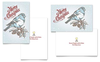 Vintage Bird Greeting Card Template