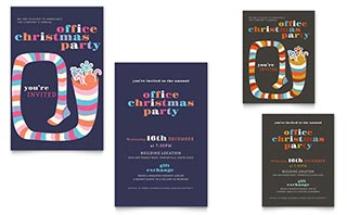 Christmas Party Note Card Template