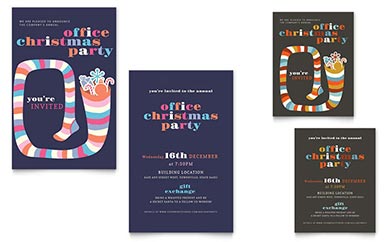 Christmas Party Note Card Design Example