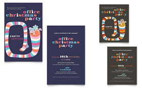 Christmas Party Note Card Template Design