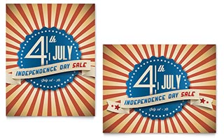 4th of July Sale Poster Template