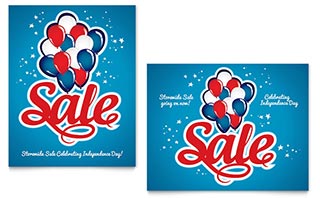 Celebration Balloons Sale Poster Template