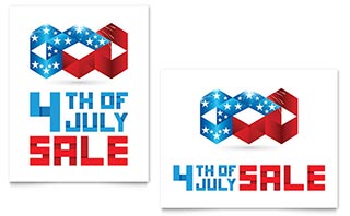 July 4th Patriotic Sale Poster