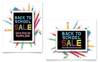 School Supplies Sale Poster Template