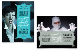 Halloween Costume Party Poster Template Design