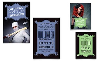 Halloween Costume Party Note Card Template