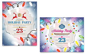 Holiday Party Poster Template Design