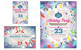 Holiday Party Flyer & Ad Template Design