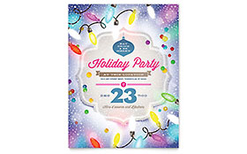 Holiday Party Flyer Template Design