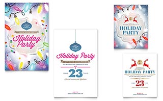 Holiday Party Note Card Template