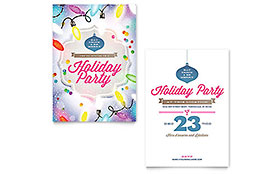 Holiday Party Invitation Template Design