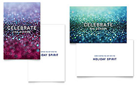 Glittering Celebration Greeting Card Design Template