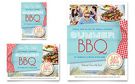 Summer BBQ Flyer & Ad Template Design