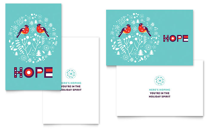 Hope Greeting Card Template Design - InDesign, Illustrator, Word, Publisher, Pages, QuarkXPress, CorelDraw