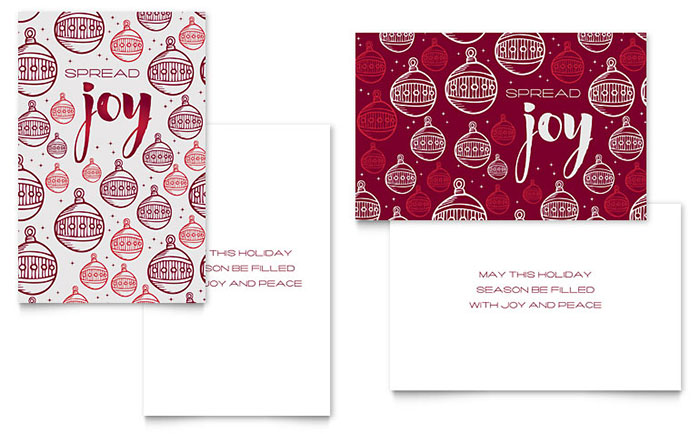 Joy Greeting Card Template Design - InDesign, Illustrator, Word, Publisher, Pages, QuarkXPress, CorelDraw