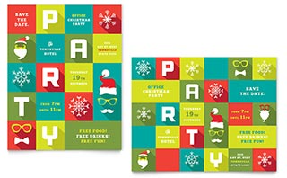 Work Christmas Party Poster Template