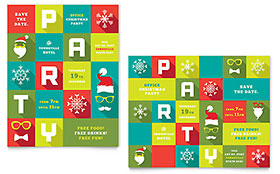 Work Christmas Party Poster Template Design