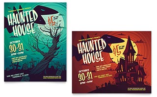 Haunted House Poster Template