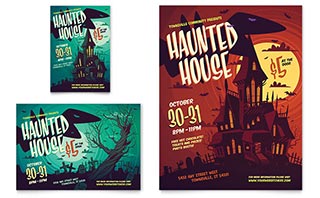 Haunted House Flyer & Ad Template