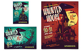 Haunted House Flyer & Ad Template Design