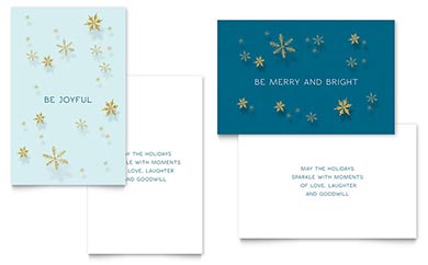 Golden Snowflakes Greeting Card Design Example