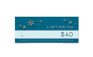 Golden Snowflakes Gift Certificate Template