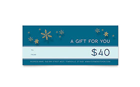 Golden Snowflakes Gift Certificate Template Design