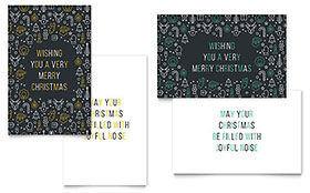 Christmas Wishes Greeting Card Template Design