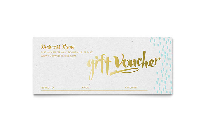 Elegant Gold Foil Gift Certificate Template Design - InDesign, Illustrator, Word, Publisher, Pages, QuarkXPress, CorelDraw