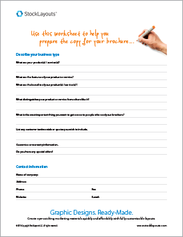 Brochure Writing Tips Worksheet